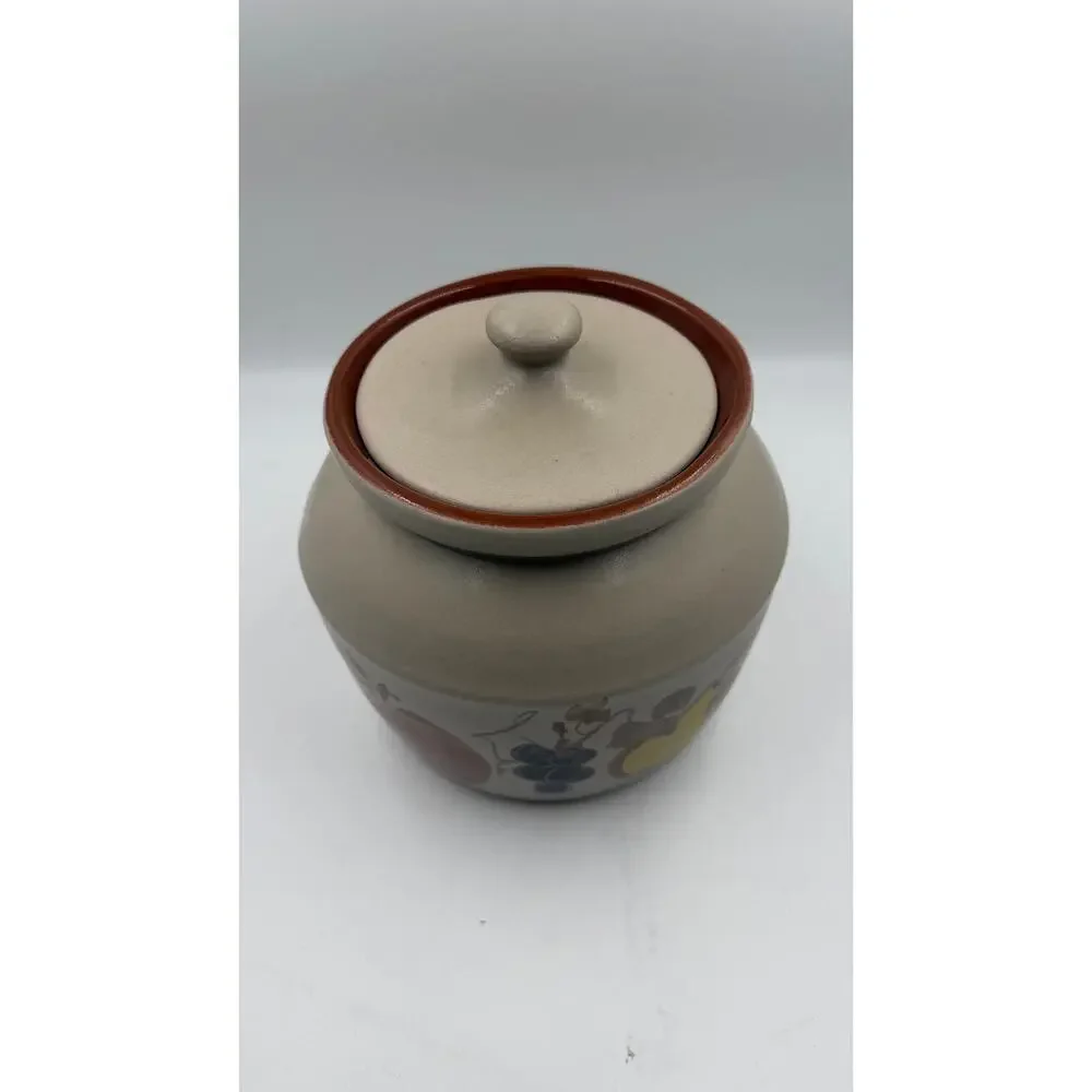 Vintage Chatham Pottery Unmarked Fruit Motif Pottery Cookie Jar